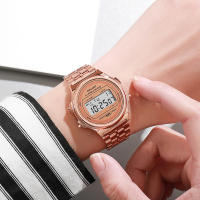 Reloj Digital Elegante Para Mujer En Oro Y Plata De Acero Inoxidable Reloj De Pulsera Electrónico Para Negocios Y Hombres - details 27
