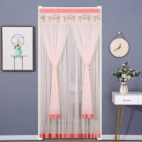 Nueva Cortina De Puerta Para El Verano a Prueba De Mosquitos Lace Lateral Fly Para Dormitorio Cocina Doble Capa Cortinas Translúcidas - details 4