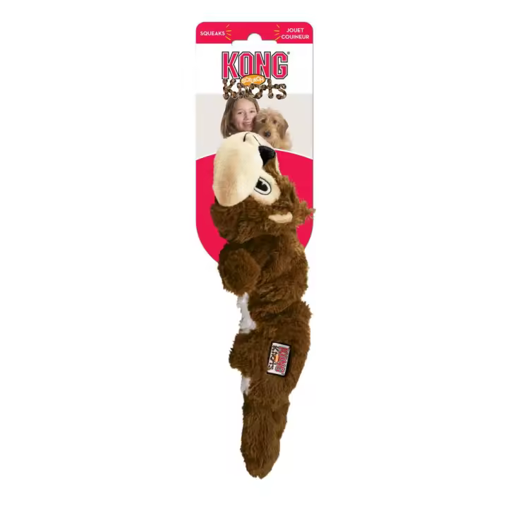 KONG SCRUNCH KNOTS ARDILLA DE PELUCHE PARA PERROS S/M - 1