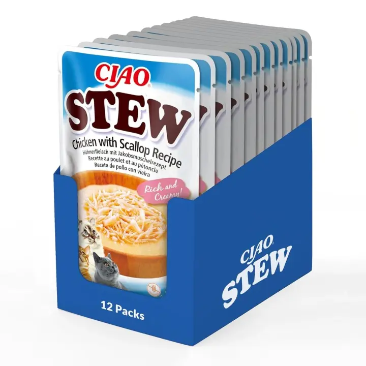 Churu Stew Estofado De Pollo y Vieira Sobre Para Gatos - 12 unidades x 40gr - 1