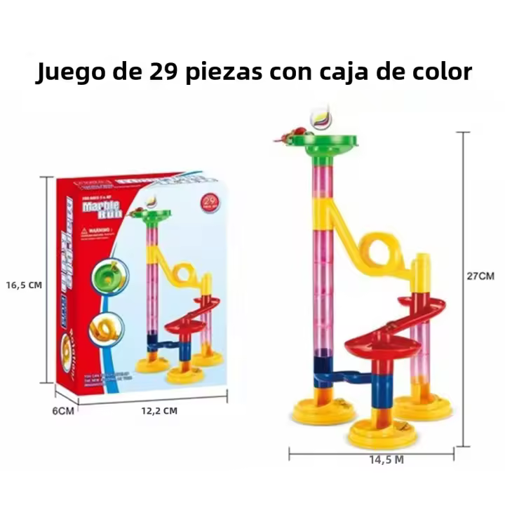 Juguete Educativo DIY De Construcción De Bloques 29pcs Camino De Mariposa Con Carril Tubular Para Niños Juego De Rol De Bolas De Plástico - 1