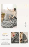 Manta De Terciopelo Coral Japonesa 300gsm Estilo Primavera Verano Suave Y Fluffy Falso Piel De Mocoso Cubierta De Sofá Sólida Manta De Cama En Cuadros - details 1