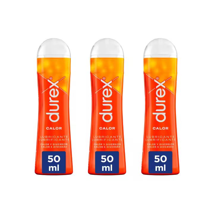 Durex - Lote Set 3x Lubricantes Efecto Calor 50ml, Diversión, Sexo Seguro - 1