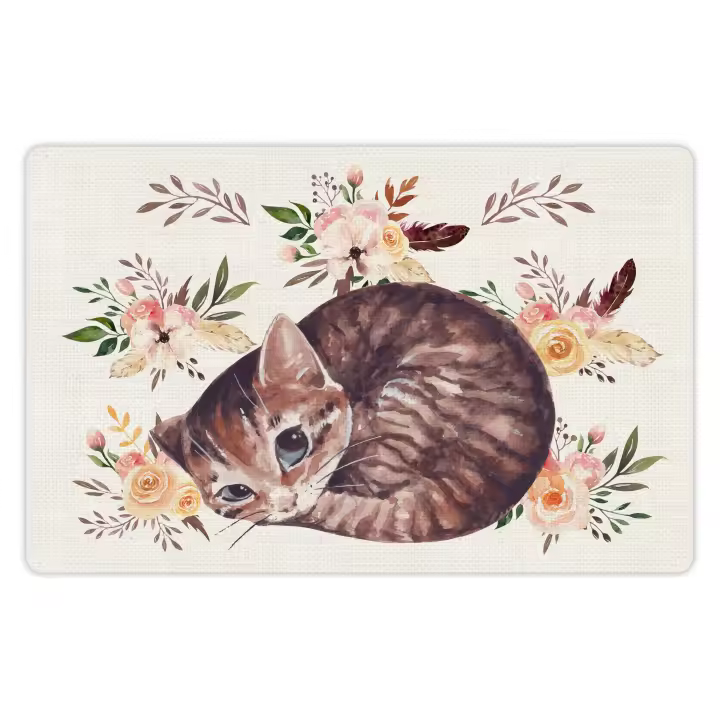VINILIKO, Alfombra de vinilo mascotas , Sweet cat 48x75 cm - 1