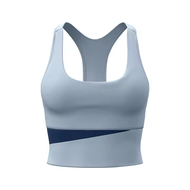 Sujetador deportivo con empalme para mujer, de alta resistencia, a prueba de golpes, fruncido, para fitness, para correr, yoga, color piel - 1