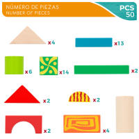 WOOMAX Bloques construcción de madera 50 piezas - details 3