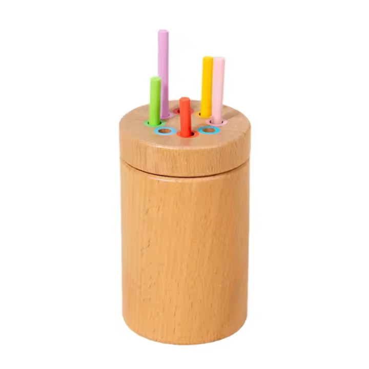 Juguetes De Madera Montessori Para Niños Juego De Colores Y Motor Fin Juego Educativo De Alineación Sensorial Para Bebés De 1 a 3 Años - 1