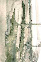 Cuadro decorativo vertical grande 80x120  “Brotes” abstracto acuarela tonos suaves tierra verde magenta natural  ocre lienzo alta calidad  tonos naturales salon comedor  Ref ANA DURAN A  271 - details 0