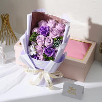 Bouquet De Flores Artificiales De Jazmín Para Decoración De Fiesta De Cumpleaños Boda Y Graduación Caja De Regalo Festiva - details 6