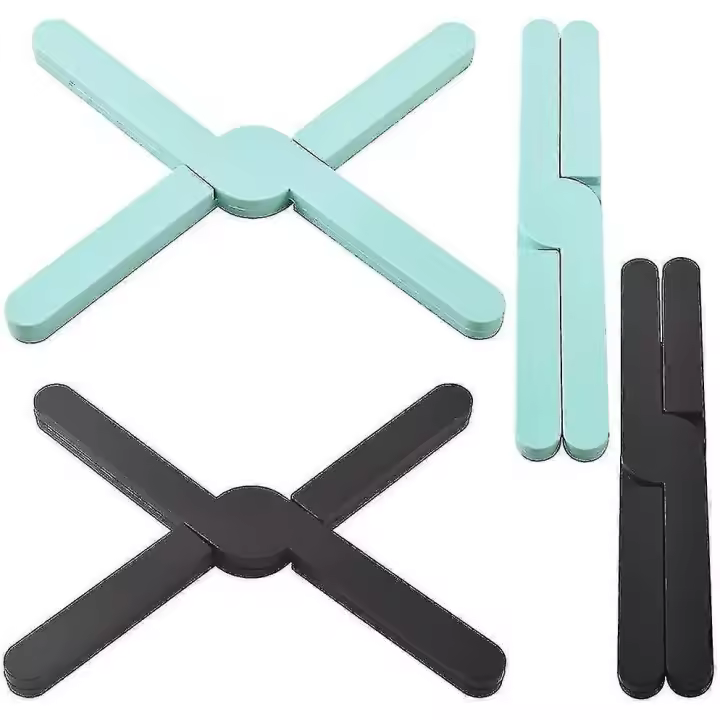 Paquete de 4 salvamanteles de silicona, pinzas de sílices - 1