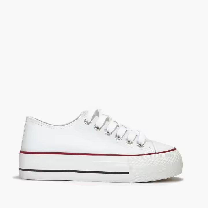 Deportivas de polipiel en color blanco - zapatillas blancas de polipiel - doble suela - deportivas mujer - 1