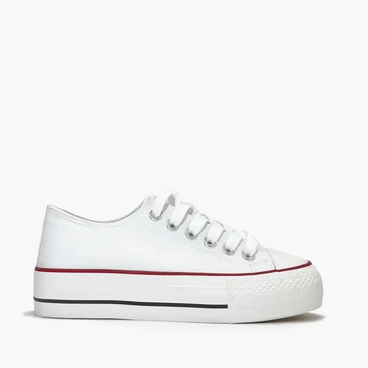 Deportivas de polipiel en color blanco - zapatillas blancas de polipiel - doble suela - deportivas mujer - 1