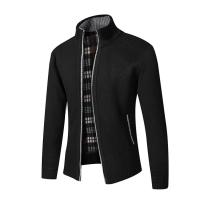 Cardigan De Cuello Alto Para Hombre Con Cremallera Thicken De Algodón Tejido En Jacquard Suéter Grueso Y Caliente Para Otoño Y Invierno Estilo Casual - details 9