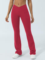 Pantalones Deporte De Yoga Para Mujer Leggings De Pierna Ancha Con Cintura Cross Fitness Levantamiento Glúteos Elasticidad Completa Acticewear Para Gimnasio Al Aire Libre - details 12