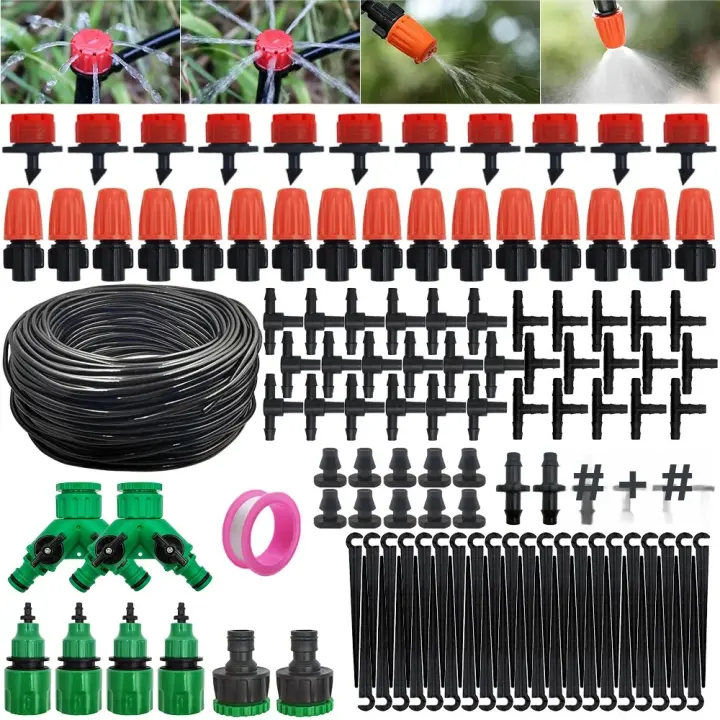 Sistema De Riego Para Jardín Kit De Riega Con Tubo Automático Ajustable Instalación Facilita Ahorro De Agua Herramientas De Jardinería - 1