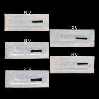 50PCS Juego De Agujas De Microblading PMU Tatuaje Permanently Maquillaje Microblade 9Pin 12 14 16 U18 Para Lápiz De Cejas Manual Negro - details 7