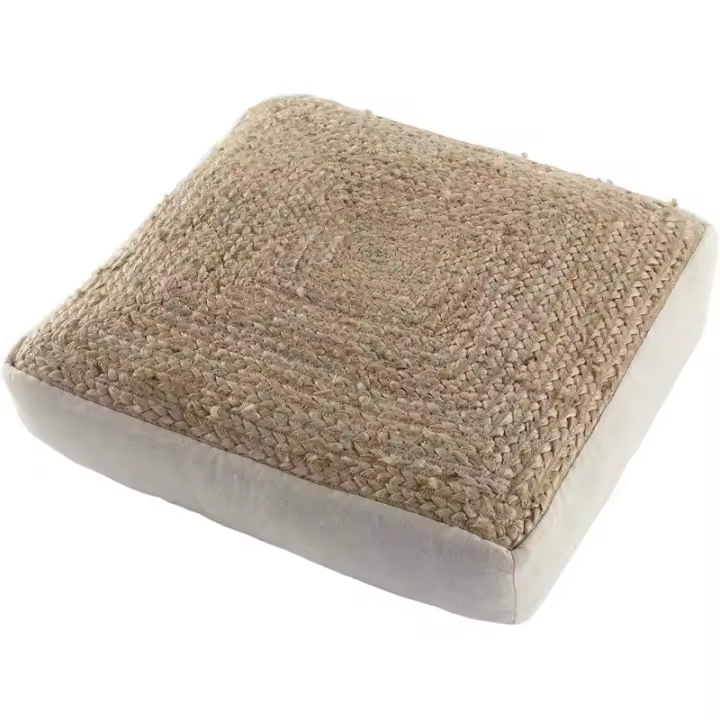 Cojin de Suelo Decorativo Fabricado en Yute y Algodon - 1