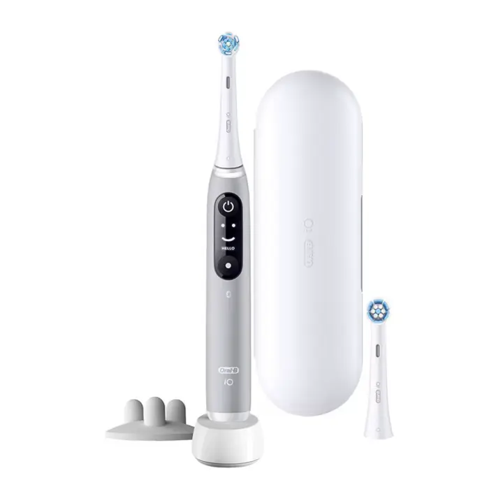 Oral-B iO 6S cepillo eléctrico con 2 cabezales y 1 estuche de viaje diseñado por Braun. Negro y Gris - 1