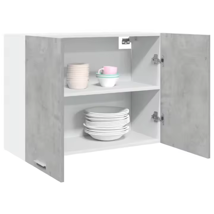vidaXL Armario colgante “Lyon” madera de ingeniería envejecida en color Madera antigua/Blanco/Gris sonoma y más | diseño vintage industrial ideal para cocina salón comedor - 1