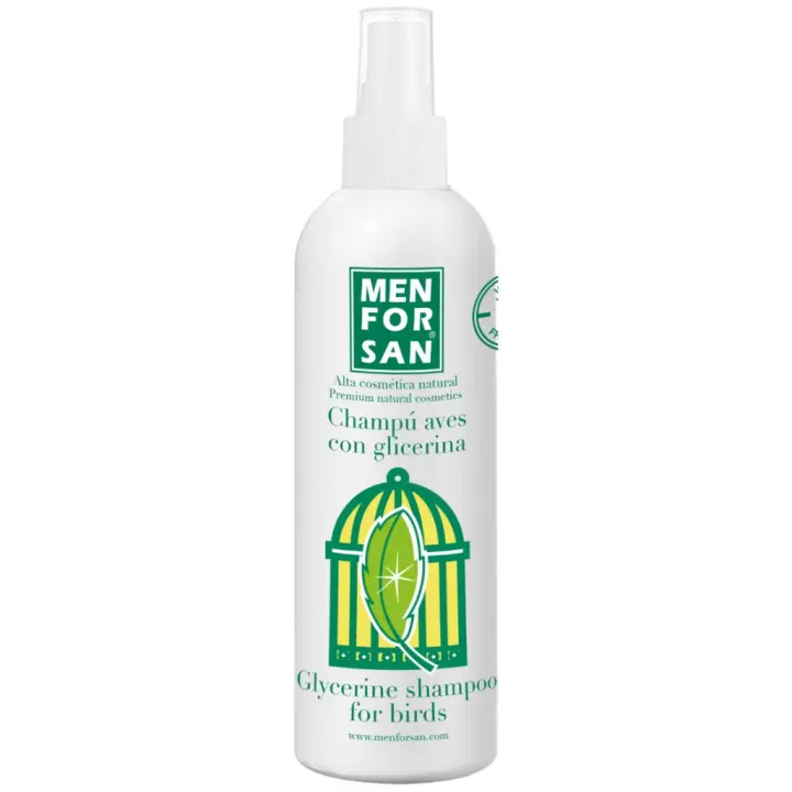 Menforsan Champú para Loros con Glicerina 125ml, Cuida y Embellece las Plumas de Tu Loro, Limpieza Profunda y Hidratación Natural - 1