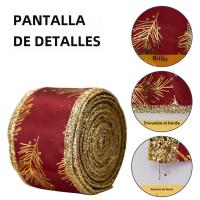 Cinta De Encaje Dorado Para Decoración De Hogar Cinta Vintage Delineada Con Dorado Para Manualidades DIY Decoraciones De Navidad Bodas - details 1