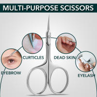 Tijeras De Cutícula De Acero Inoxidable Herramienta De Manicura Para Piel Seca Y Cejas Y Pestañas Curvadas Multiusos Pequeñas - details 3
