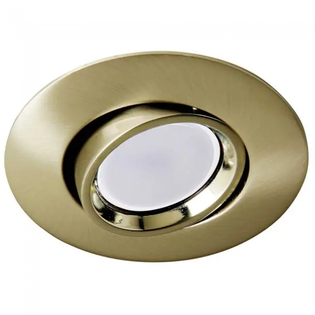 Wonderlamp Empotrable redondo oro viejo + Bombilla LED 8W neutra - 1