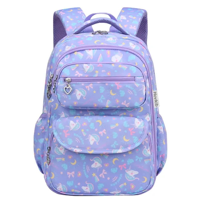 Mov-Mochilas para estudiantes Mochila Ligera con estampado para edades de 5 a 12 años,Linda mochila con patrones coloridos, elegante mochila escolar multifuncional portátil para viajes de senderismo - 1
