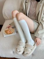 Calcetines Altos De Oveja Para Mujer Estilo Universidad Otoño Invierno Color Sólido Casual Cálido De Lana Y Cashmere Paquete De 2 Pares - details 5