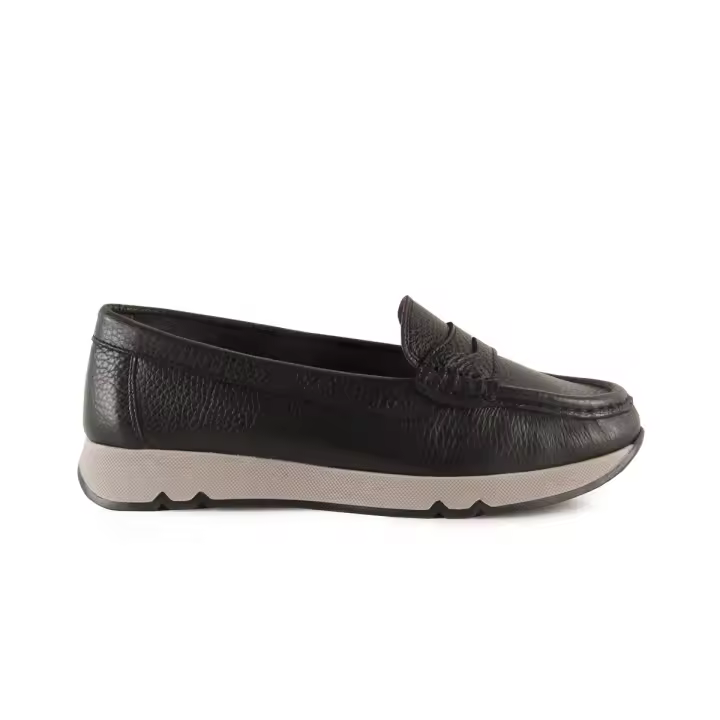 Pie de Angel|Mocasines piel negros|Mujer Piel Piel Piel - 1