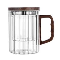 Taza De Té Vertical Con Separación De Vidrio Taza De Agua Para Oficina Personal Filtro De Café Con Tapa Para El Hogar - details 2