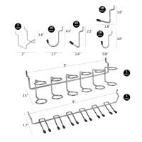 Kit De Organizador De Tablero De Pinos Metálico 114/140 Piezas Gancho Para Garage Y Tienda Herramientas De Almacenamiento Y Colgadores - details 9
