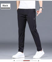 Pantalones Casuales Para Hombre De Seda Helada Verano Negro Gris Delgados Negocios Casual Elasticidad Transpirables Rectos Deportivos - details 12