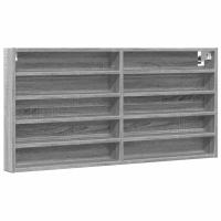 vidaXL Vitrina de madera de ingeniería 100x8,5x50 cm Blanco, Negro, Roble Sonoma Mueble Almacenaje Estantería para Oficina, Estudio, Dormitorio Estantería/Librería/ mueble de Almacenamiento - details 6