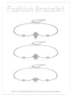 Zenyth-Nuevo Diseño 925 Plata de Ley Moda Gota de Agua Diseño Geométrico pulsera de Cadena para Mujeres joyería FINA de Boda - details 0