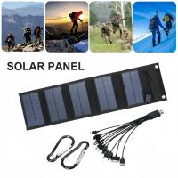Panel Solar Plegable Portátil Cargador USB 5V DC Energía Continua Suministro De Energía Móvil Alta Potencia De Silicona Monocrómica - details 2