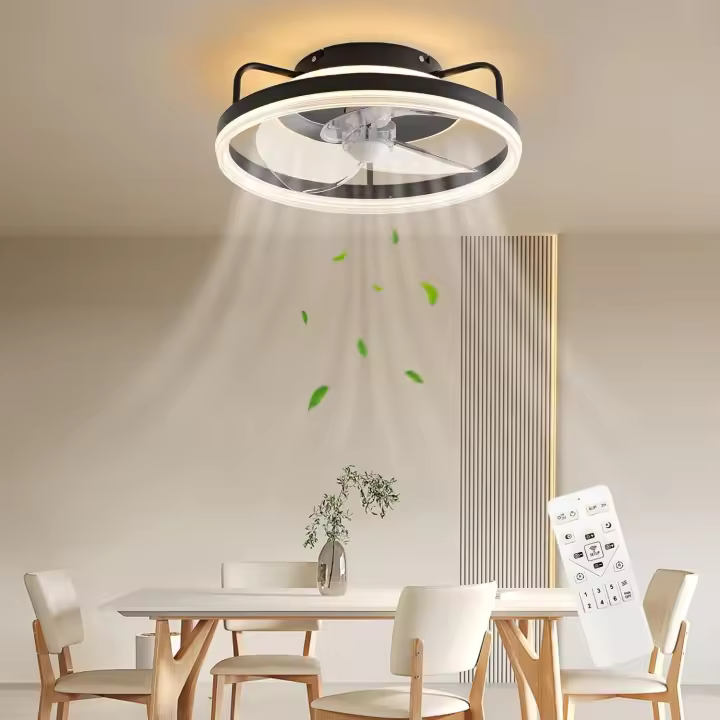 Ventilador de Techo With Iluminación LED Regulable, 40CM 26W, 6 Velocidades, Para Dormitorio, Cocina y Coque - 1