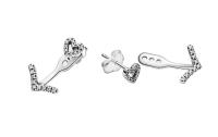 Pandora Pendientes de Corazón de Espina Wish de Plata de Lei con ciritas cúbitas/tamaño: 1,7 cm, Metal Precioso, Circonia cúbica, Viene con embalaje de Caja de regalo original. - details 0