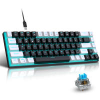 Teclado Mecánico HXSJ V800 De 68 Teclas Con Cable Ergonómico Y Retroiluminación Azul Hielo Intercambiables Hot Swappable Para Gaming Alta Durabilidad - details 0