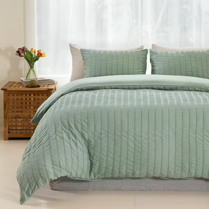 White King Size Duvet Cover Sets Hotel Quality Bedding Grey Striped Bedding Sets Ultra-Soft Brushed Polyester (1x Quilt Cover, 2x Pillowcases) Grey King Size Duvet Cover 230x220 cm - 1