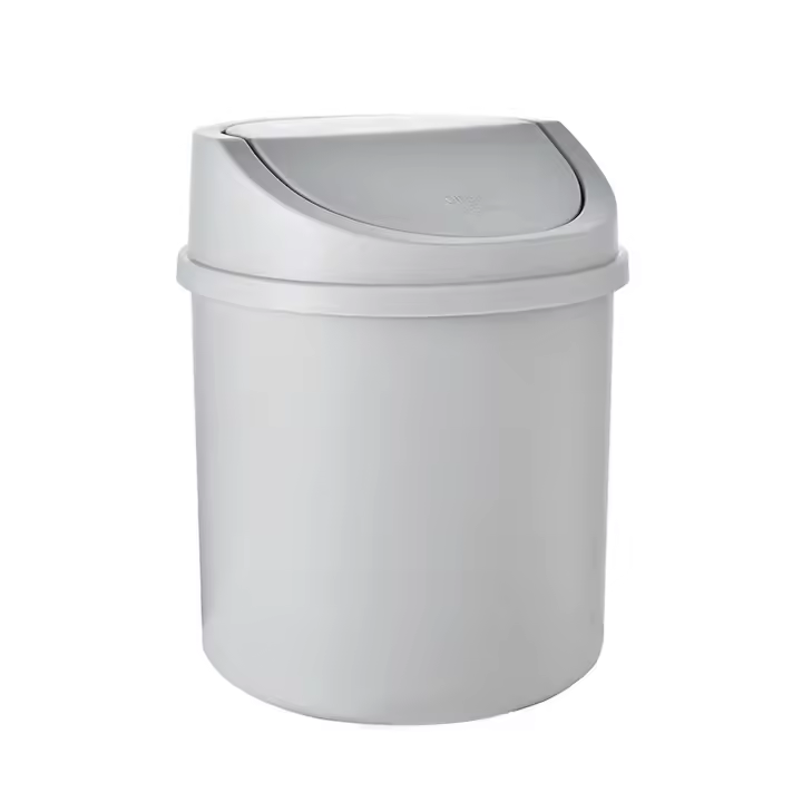 Mini basura puede reutilizable ahorro de espacio PP plástico Cylindrinal pequeña basura puede para escritorio - 1