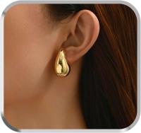 Pendientes Gota Lagrima Dorados Plateado Gota de Agua con diamantes Acero Inoxidable para Mujeres ideal para regalar - details 3