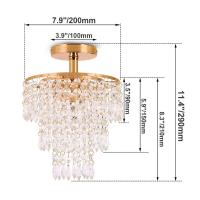 Lámpara De Techo De Cristal Con 3 Capas Y Diamantes Punzantes E27 Luces De Decoración Para Sala De Estar Y Dormitorio Fuente De Energía: Acción De Corriente - details 10