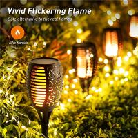 Lámpara Solar De Jardín Con 12 LED Luz De Llama Saltarina Impermeable Decoración Para Exterior Patio Camino Jardín - details 4