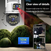 Cámara De Seguridad IP HD 6MP Wifi Exterior Con Lente Dual Pantalla Dual Resistente Al Agua Icsee App Seguimiento Automático Vigilancia De Video Policia - details 4