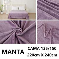 Manta sedalina extra suave,color LAVANDA CLARO liso,medidas160x220cm para cama de 90cm/105cm, medidas 220x240cm para cama de 135cm/150cm,100% Poliéster,cm,fespu - details 3