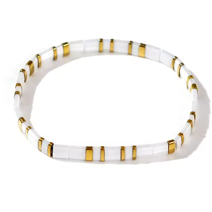 Pulsera De Cuentas De Vidrio Tila Go2boho Unisex Moda 2024 Hecha a Mano Stretch Simplicidad Joyería Para Adolescentes Regalo Para Mujeres Y Hombres - 1