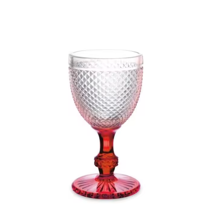 Arte Regal Set 6 copas Diamante base roja 330 ml vajilla decoración al mejor precio hogar cocina - 1