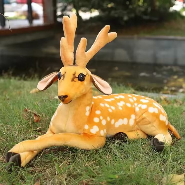 Juguete De Peluche Gigante Animal Real Vida Cervo Simulación Modelo De Sika Para Niños Regalo De Cumpleaños Propiedad Educativa - 1