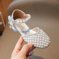 Zapatos De Princesa Para Niñas Plata Cristal Alta Moda Antideslizante Sandalias De Niños Suela De Goma Talla Verdadera Para Verano - details 2